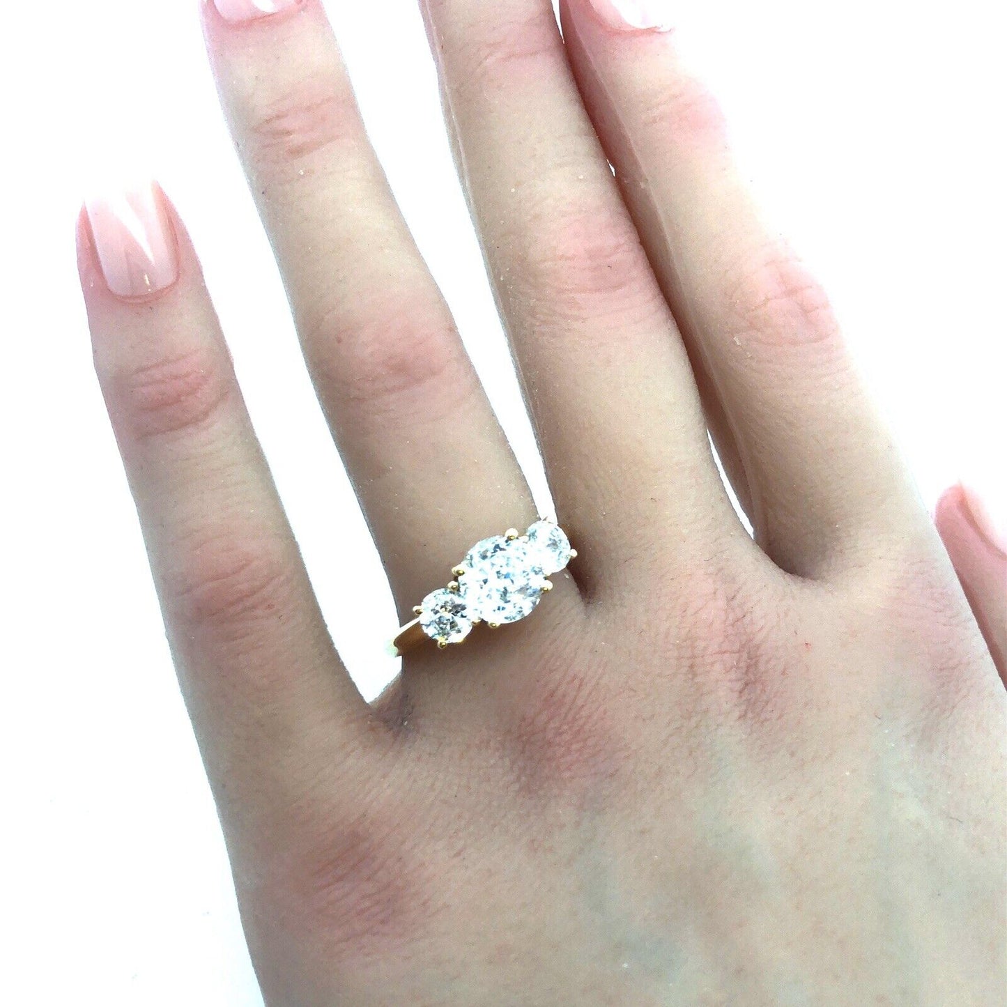 Designer 14K Yellow Gold Cubic Zirconia CZ Statement Engagement Ring 2.88tcw