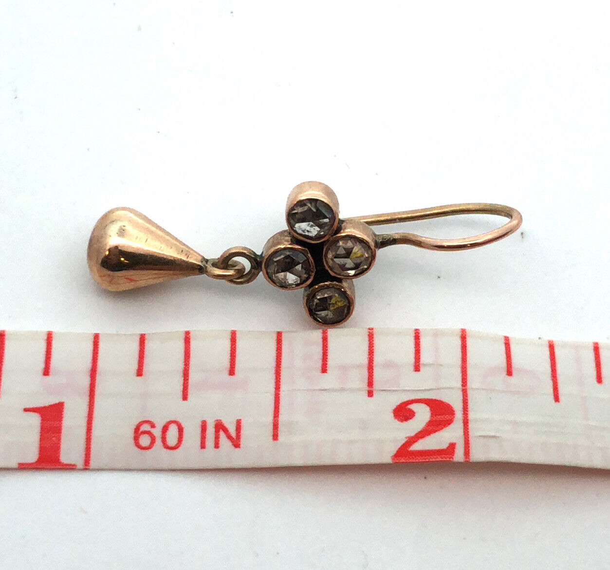 Designer Jane Diaz 10K Yellow Gold Champagne Diamond Drop Dangle Hook Earrings