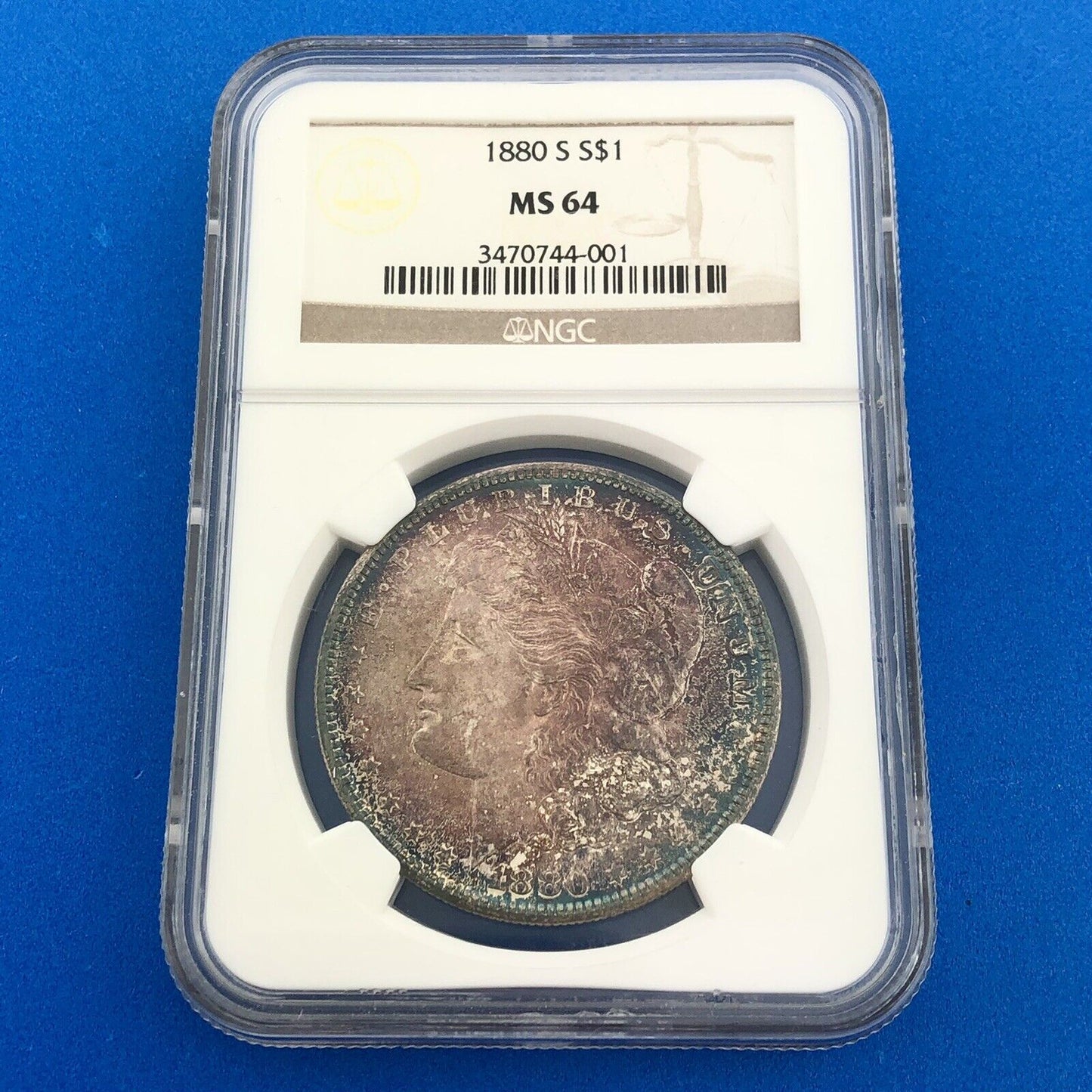 1880 S Morgan Silver Dollar Better Key San Francisco Sunset Tones NGC MS64 Coin