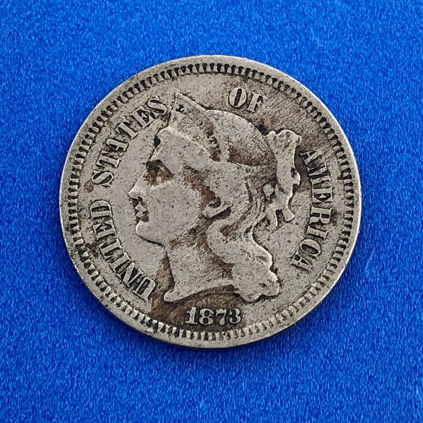 1873 P Nickel Three Cent Piece 3c Better Key Philadelphia Coin Very Good VG