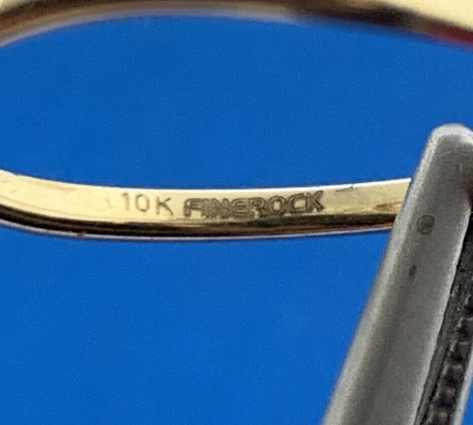 Designer FineRock 10K Yellow Gold Diamond Sweetheart Love Heart Bypass Ring