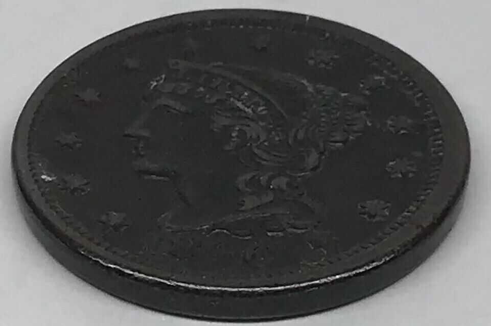 1846 Braided Hair Large Cent Small Date Early American Copper Coinage Brown