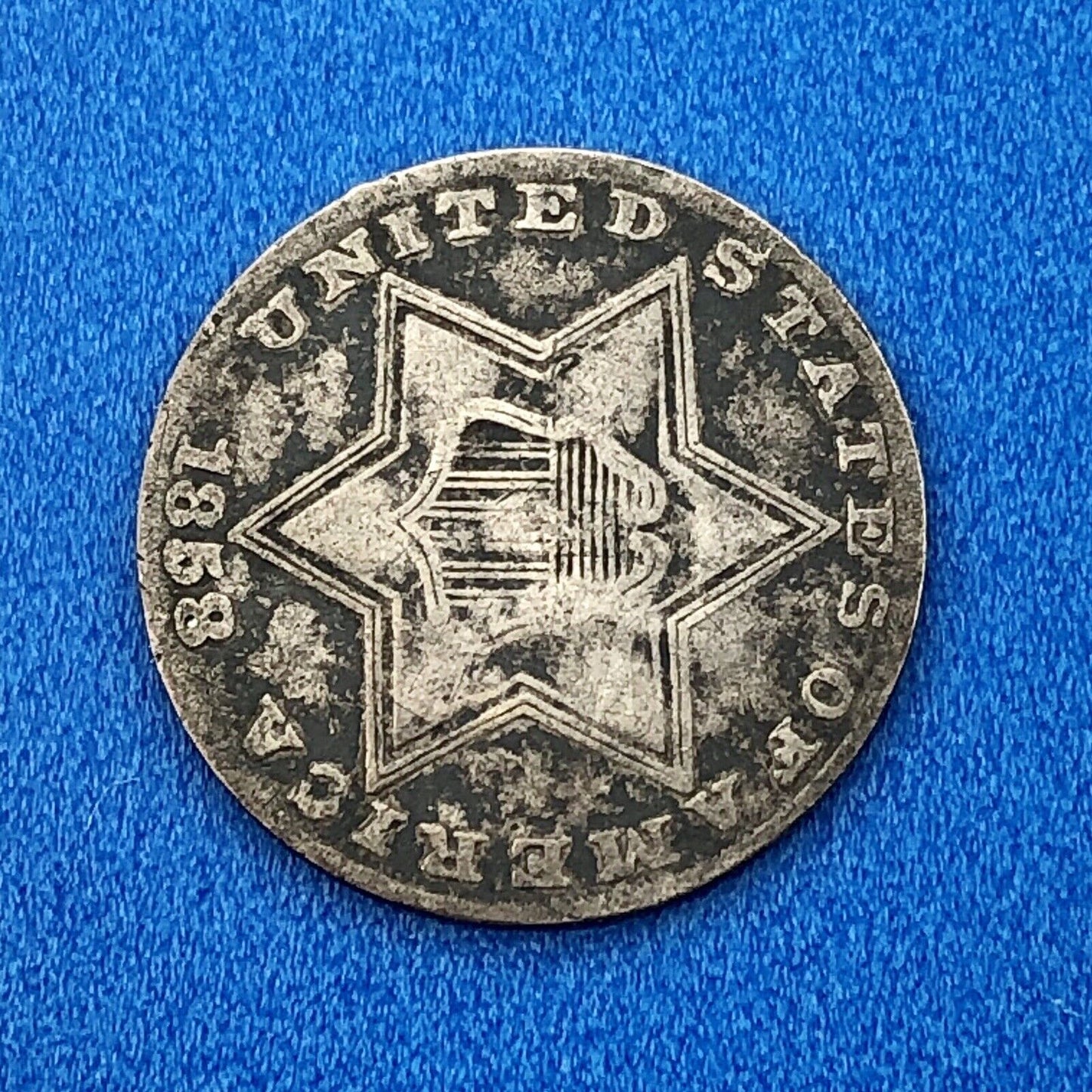 1858 P 3 Cent Silver Three Cent Piece 3c Better Key Philadelphia Mint Coin