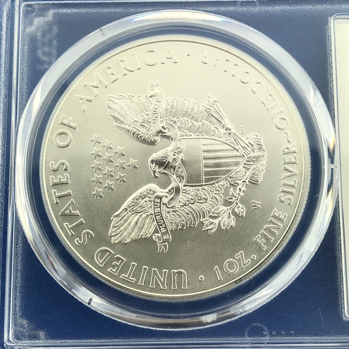 2015 W Burnished 1 Oz American Silver Eagle John Mercanti Label PCGS SP70