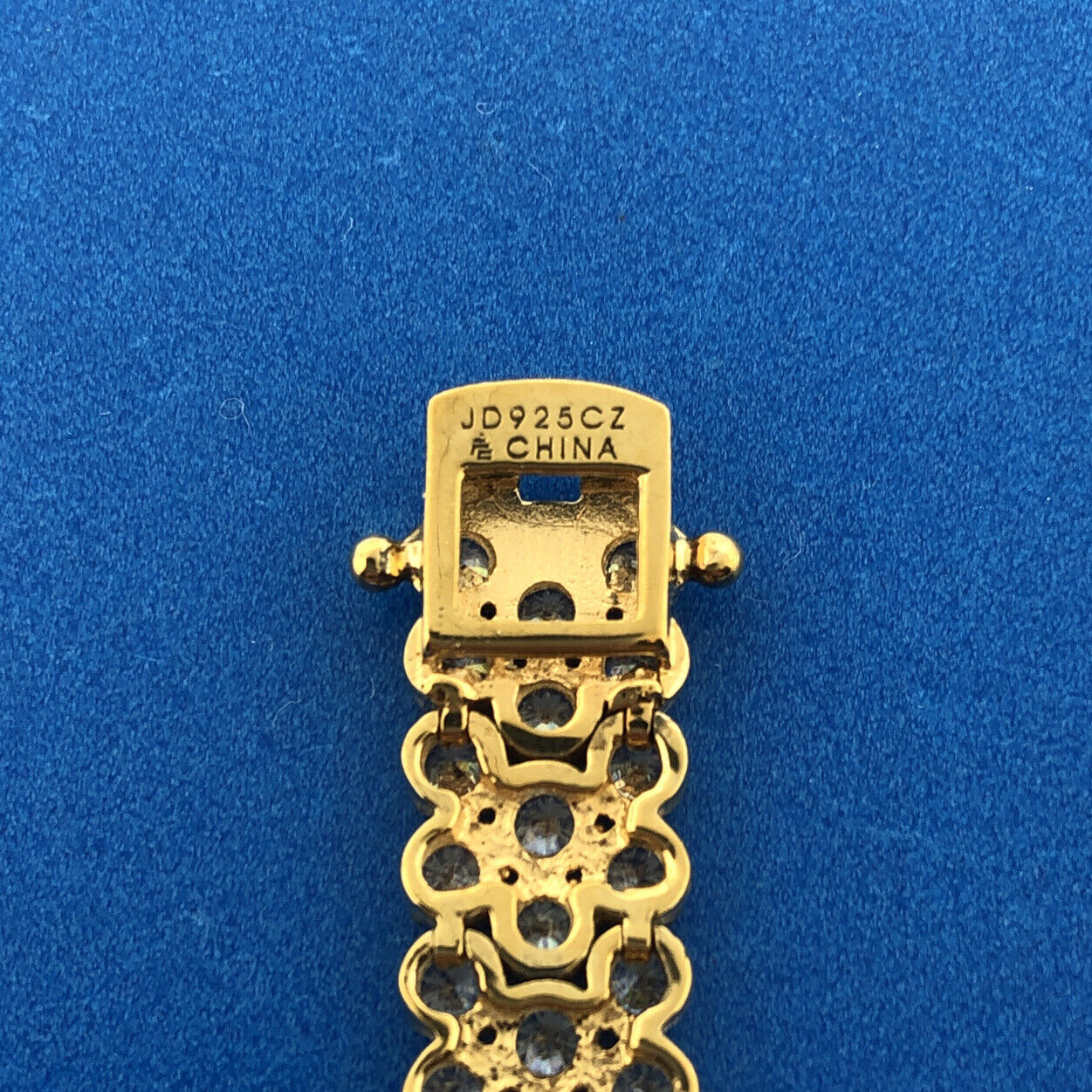 Stunning 925 Sterling Silver Vermeil Cubic Zirconia CZ Statement Tennis Bracelet