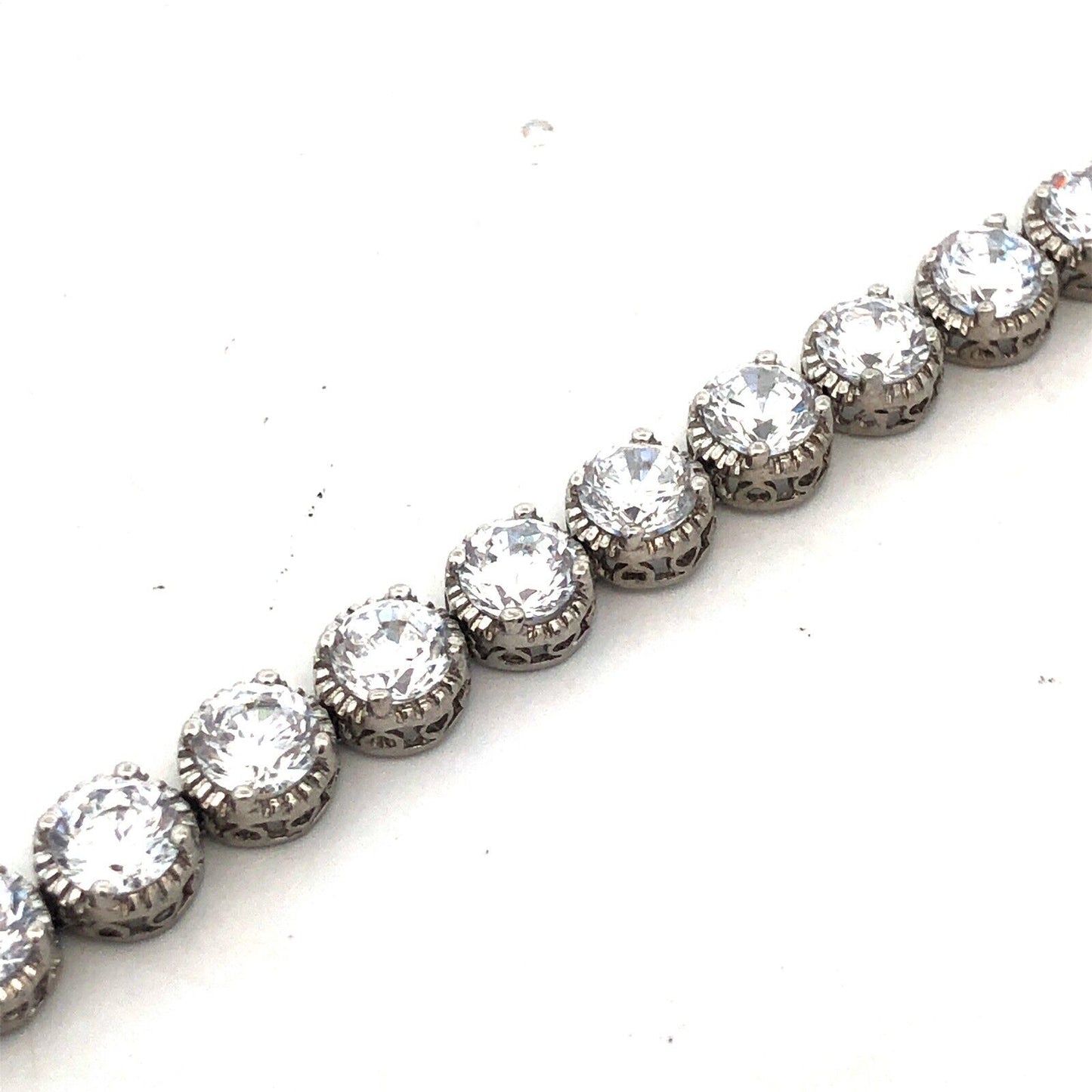 Designer 925 Sterling Silver Round Cubic Zirconia CZ Tennis Bracelet
