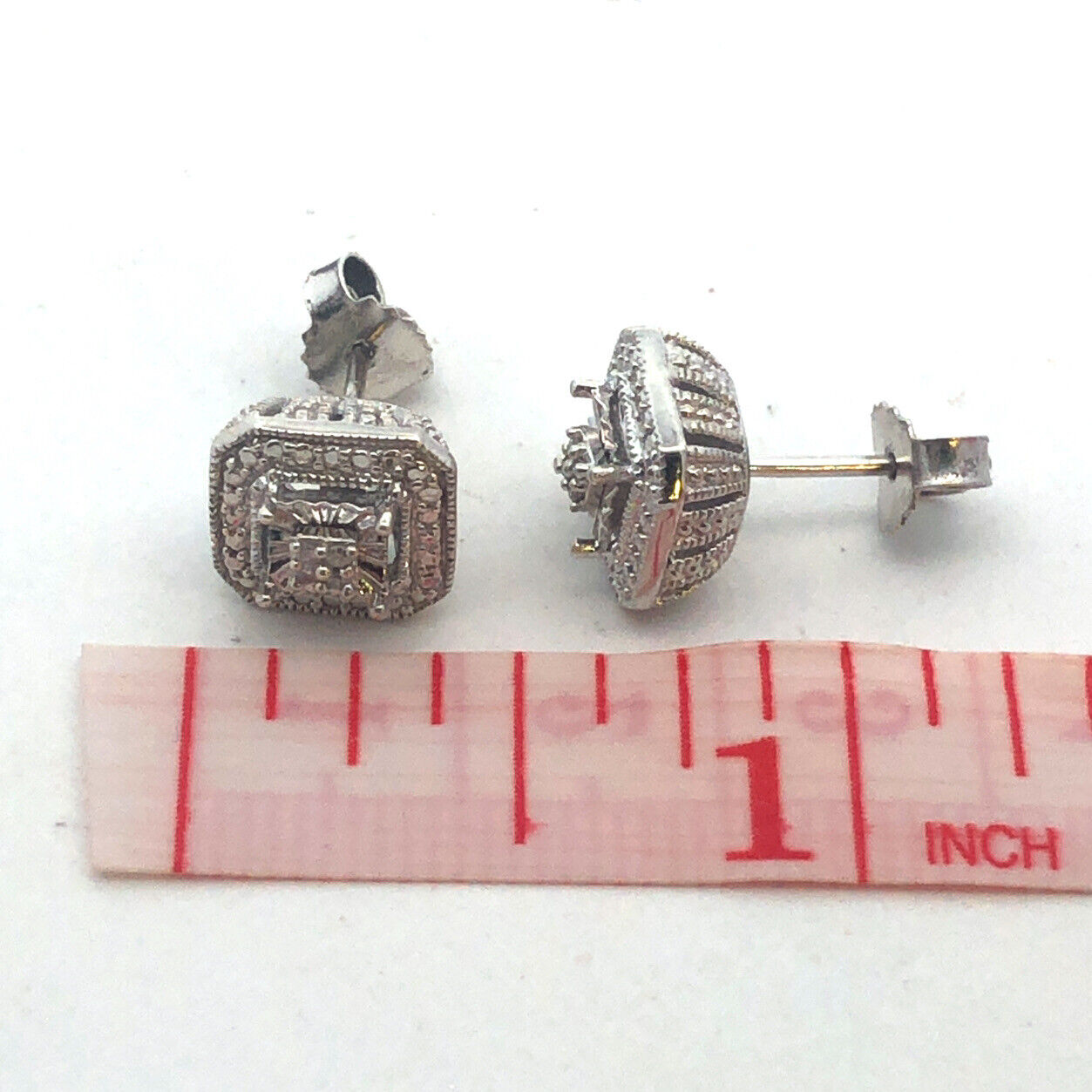 Designer 925 Sterling Silver Round Diamond Cluster Anniversary Stud Earrings