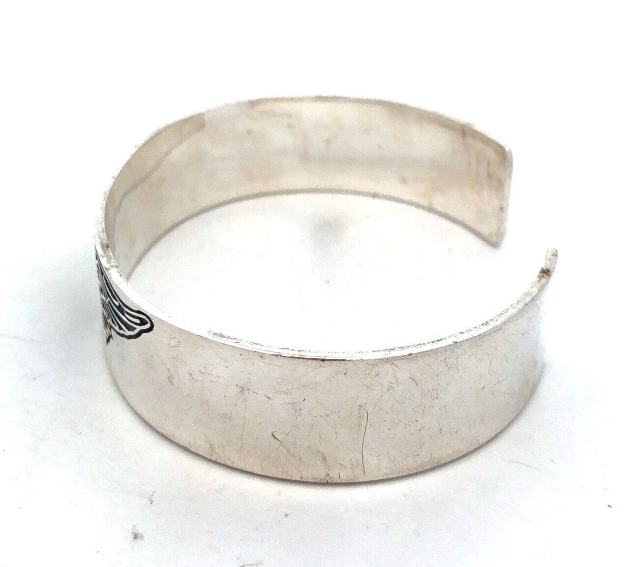 Harley Davidson Motorcycles 925 Sterling Silver Oval Open Cuff Bracelet
