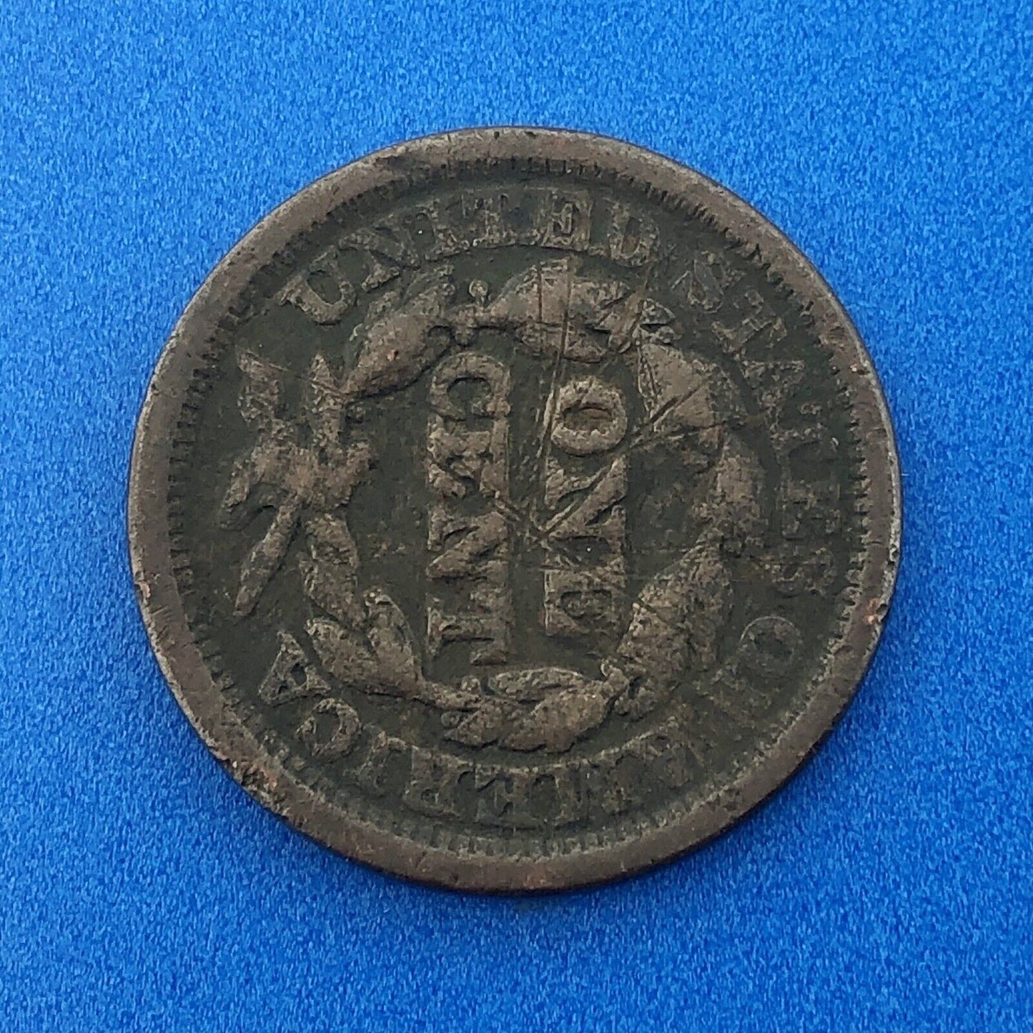 1845 Braided Hair Large Cent 1c Penny Philadelphia Mint Early American Copper