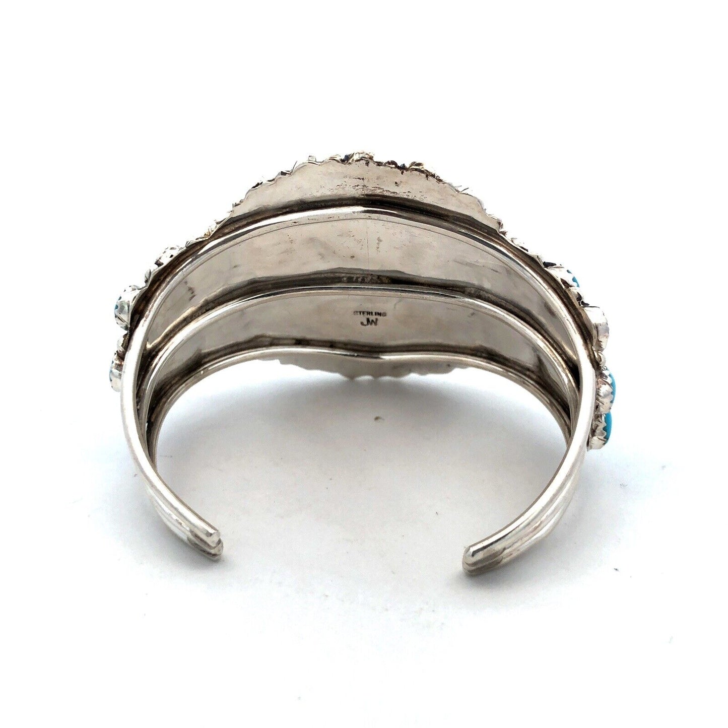 925 Silver Native American Juliana Williams Turquoise Statement Cuff Bracelet