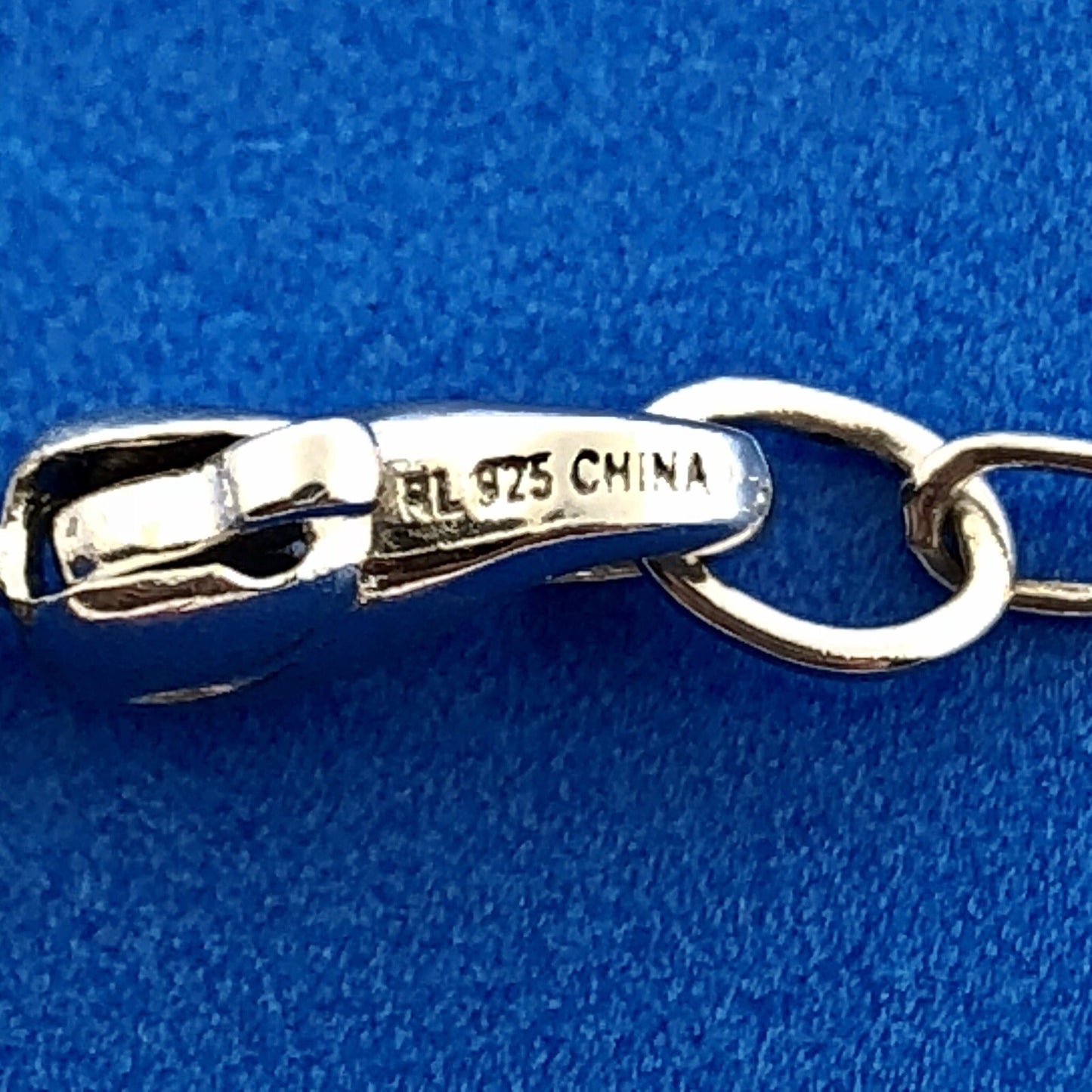 Designer RL Sterling Silver Cubic Zirconia Drop Charm Adornment Chain Necklace