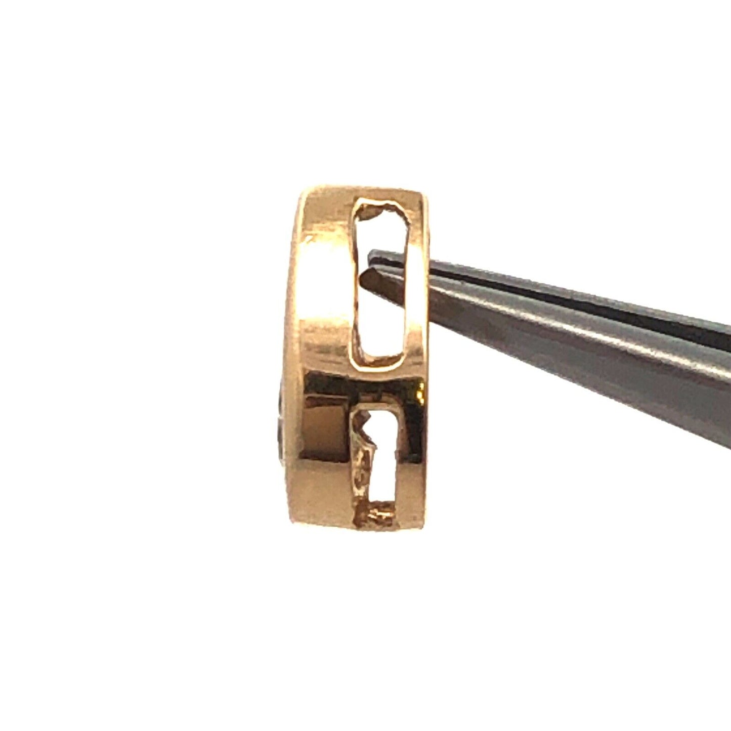 Designer 14K Yellow Gold Round Diamond Solitaire Teardrop Modernist Pendant