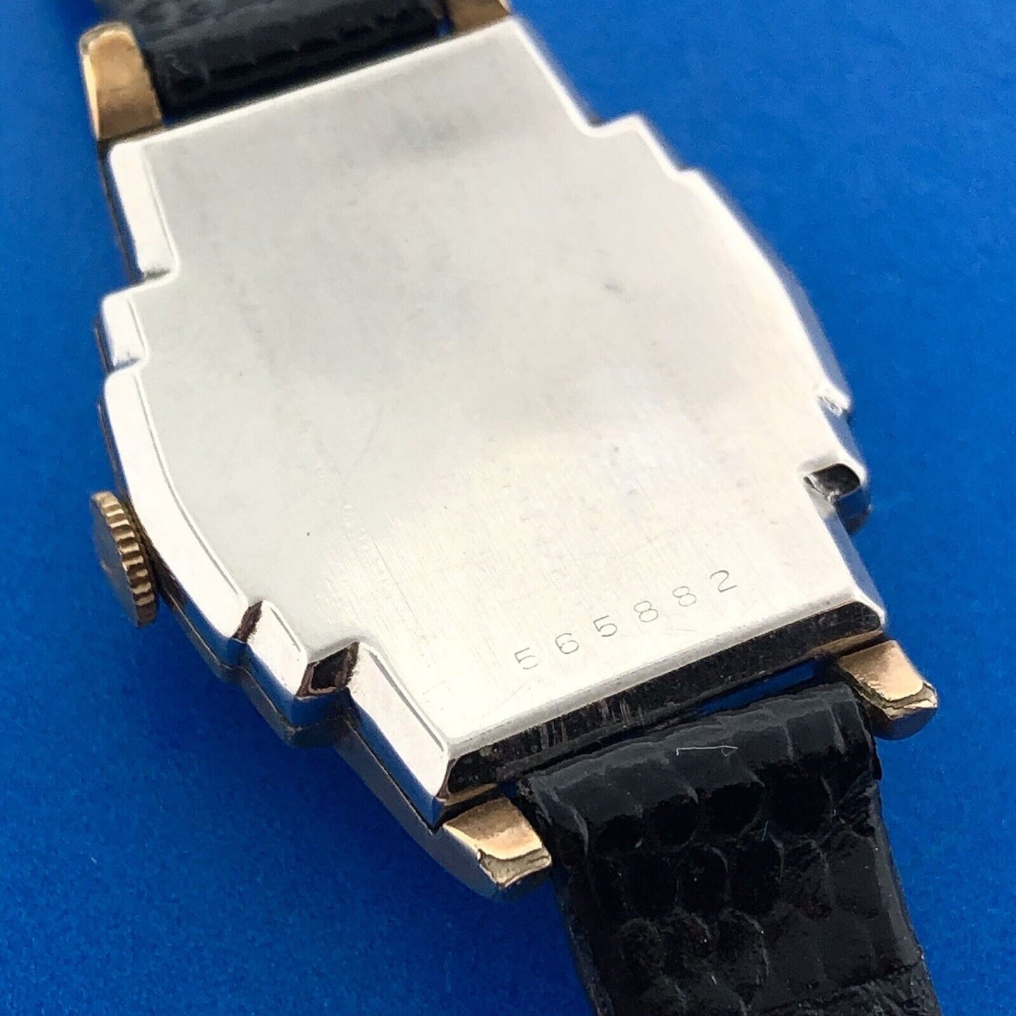 Mid Century Benrus Shock Absorber Model BB3 Gold Filled Step Bezel Tank Watch