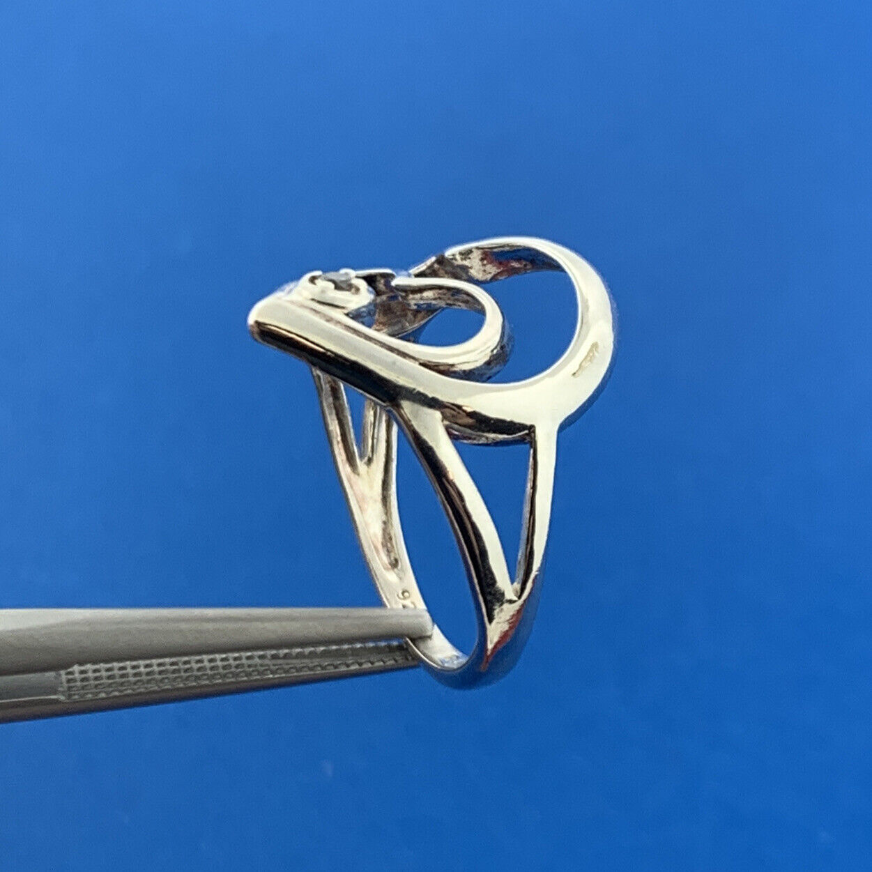 Designer 925 Sterling Silver Diamond Double Heart Love Sweetheart Promise Ring