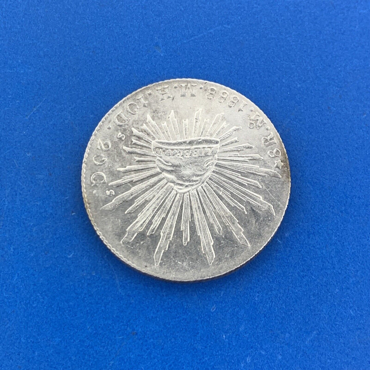 1888 Mo Mexico City 8 Reales M.H. 10 D 20 G Mexico .903 Silver Coin