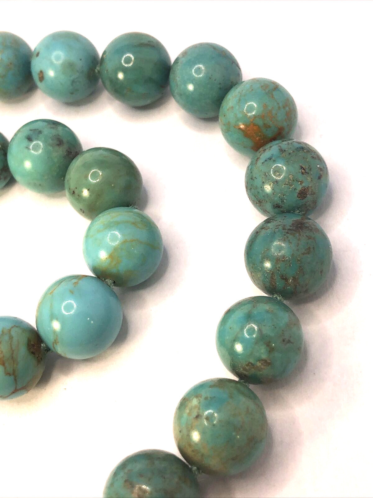 Whitney Kelly 925 Sterling Silver Turquoise Beaded Hand Knotted Chunky Necklace