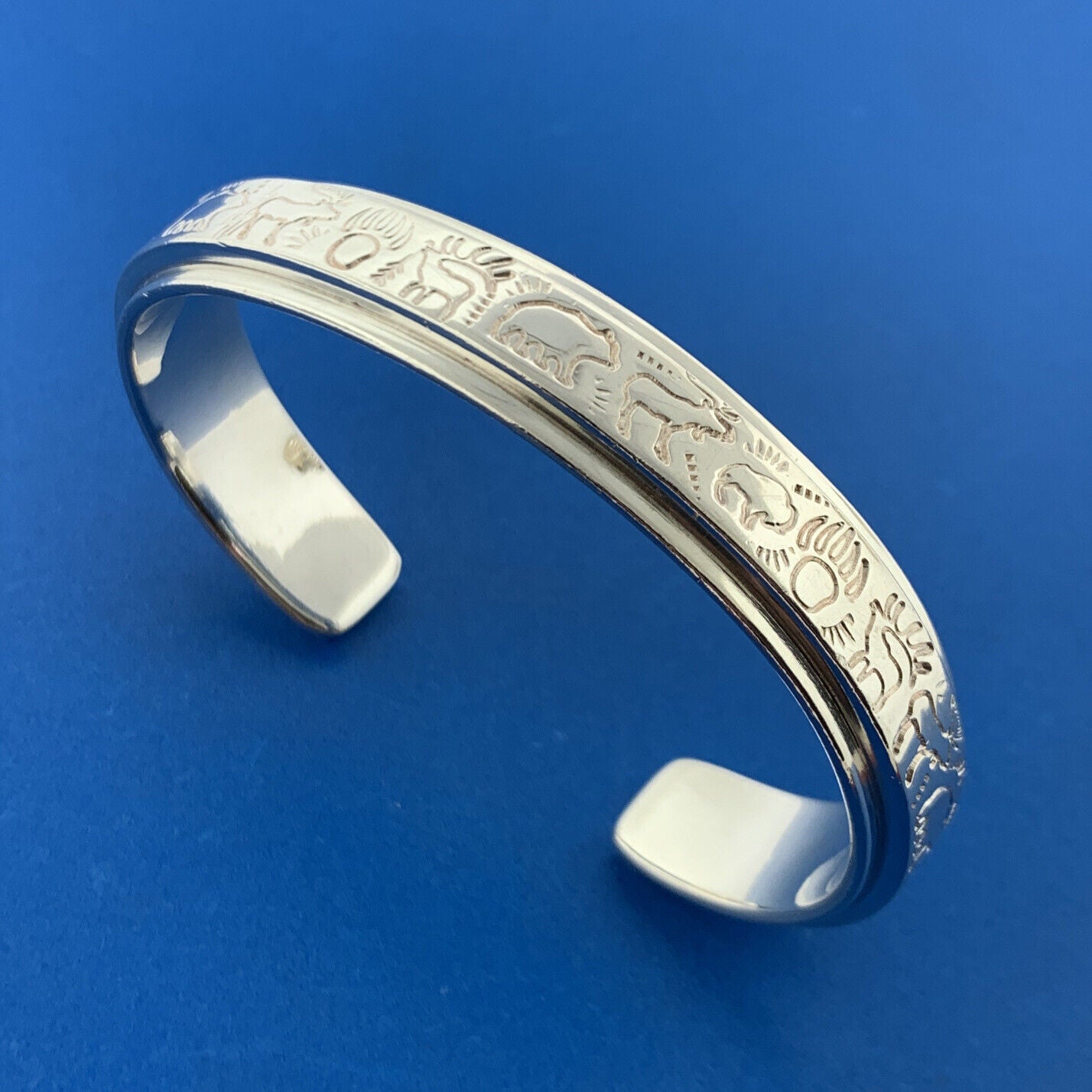 Harold Lujan Taos Pueblo 925 Sterling Silver Storyteller Statement Cuff Bracelet