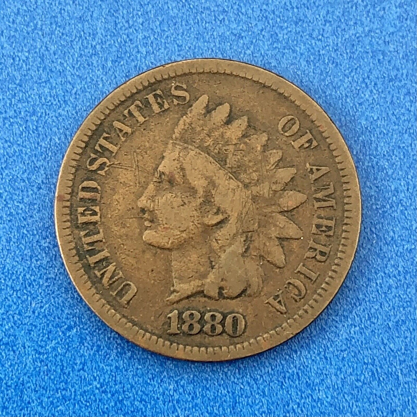 1880 P Indian Head One Cent Penny Type 3 Bronze Better Key Philadelphia Coin