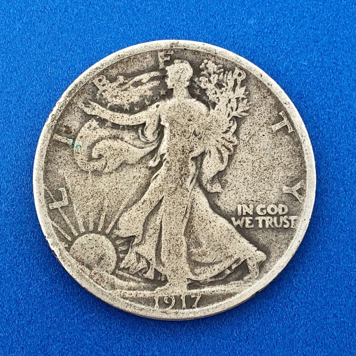 1917 S Reverse Silver Walking Liberty Half Dollar 50c Better Key San Fran Coin