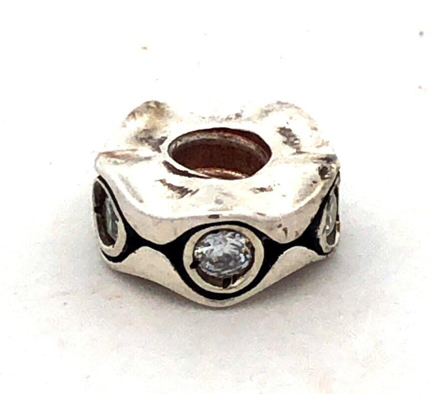 CHAMILIA Sterling Silver Round Cubic Zirconia CZ Retro Wave Slide Bracelet Charm