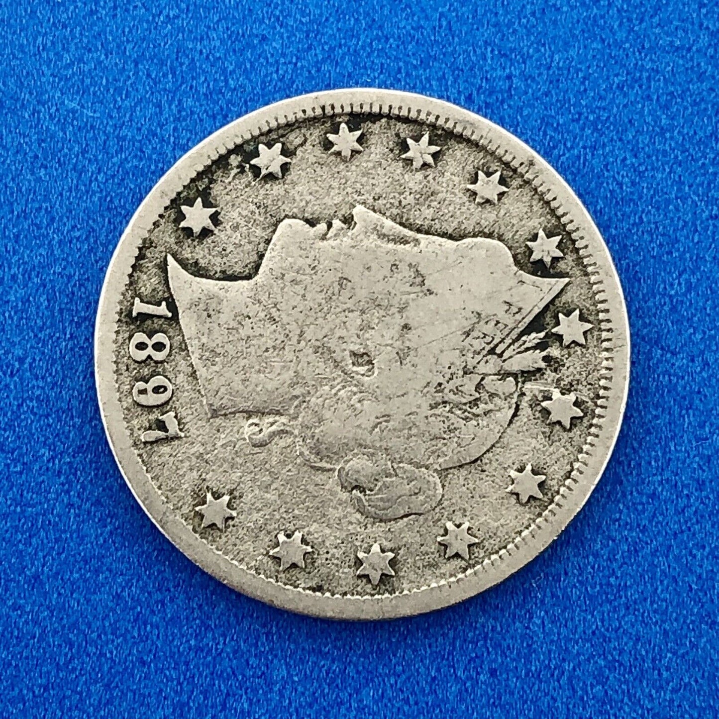 1897 P Liberty Head Nickel Five Cents 5c Better Key Rare Philadelphia Mint Coin