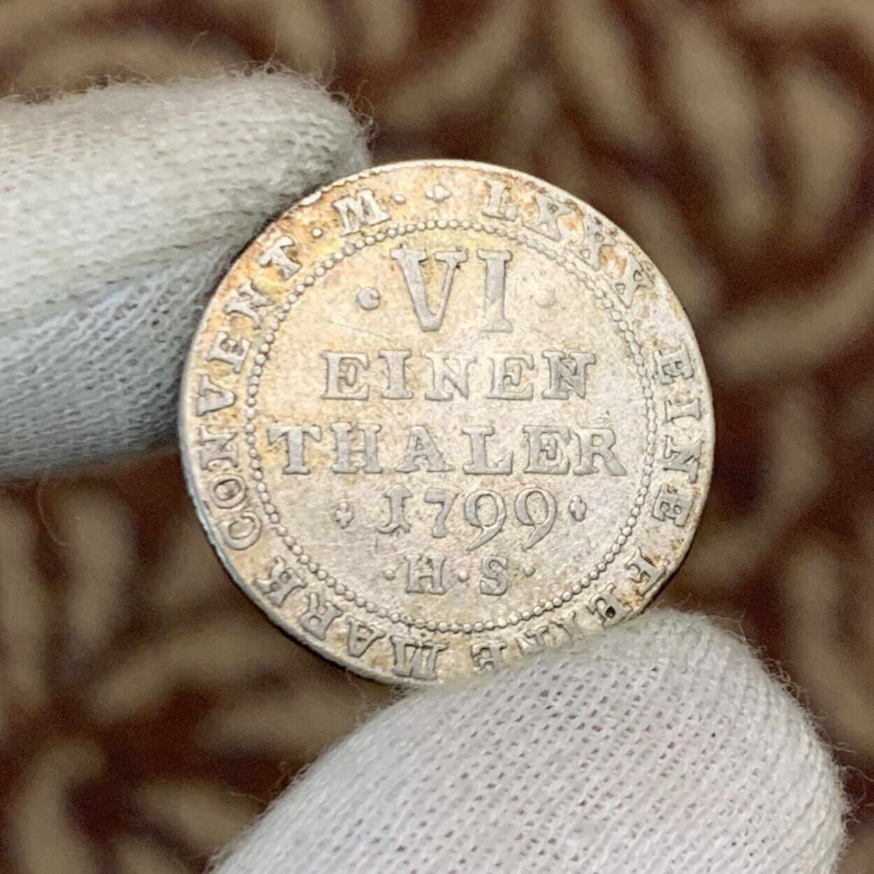 1799 Anhalt-Bernburg 1/6 Thaler Silver German States Better European Coin