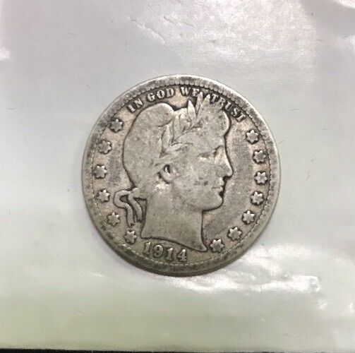1914 D Barber Silver Quarter 25c $.25 Better Key Denver Rare Scarce