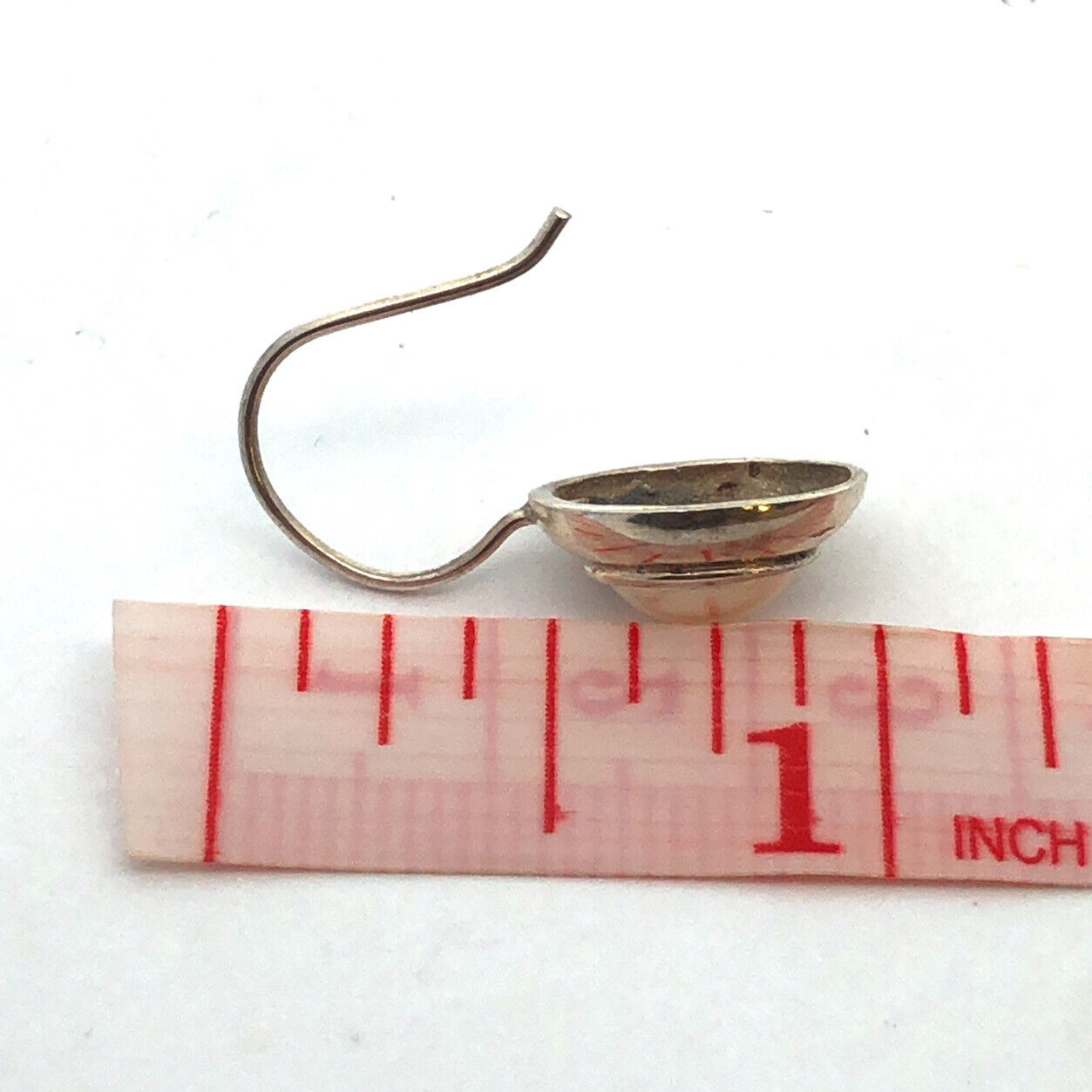 Vintage 925 Sterling Silver Oval Pearl Drop Dangle Hook Earrings