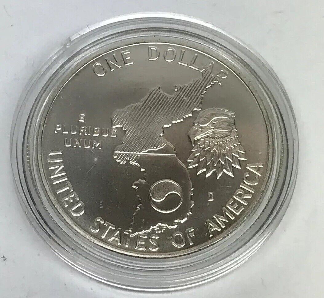 1991 D Korean War Memorial Commemorative BU Silver Dollar OMP/COA