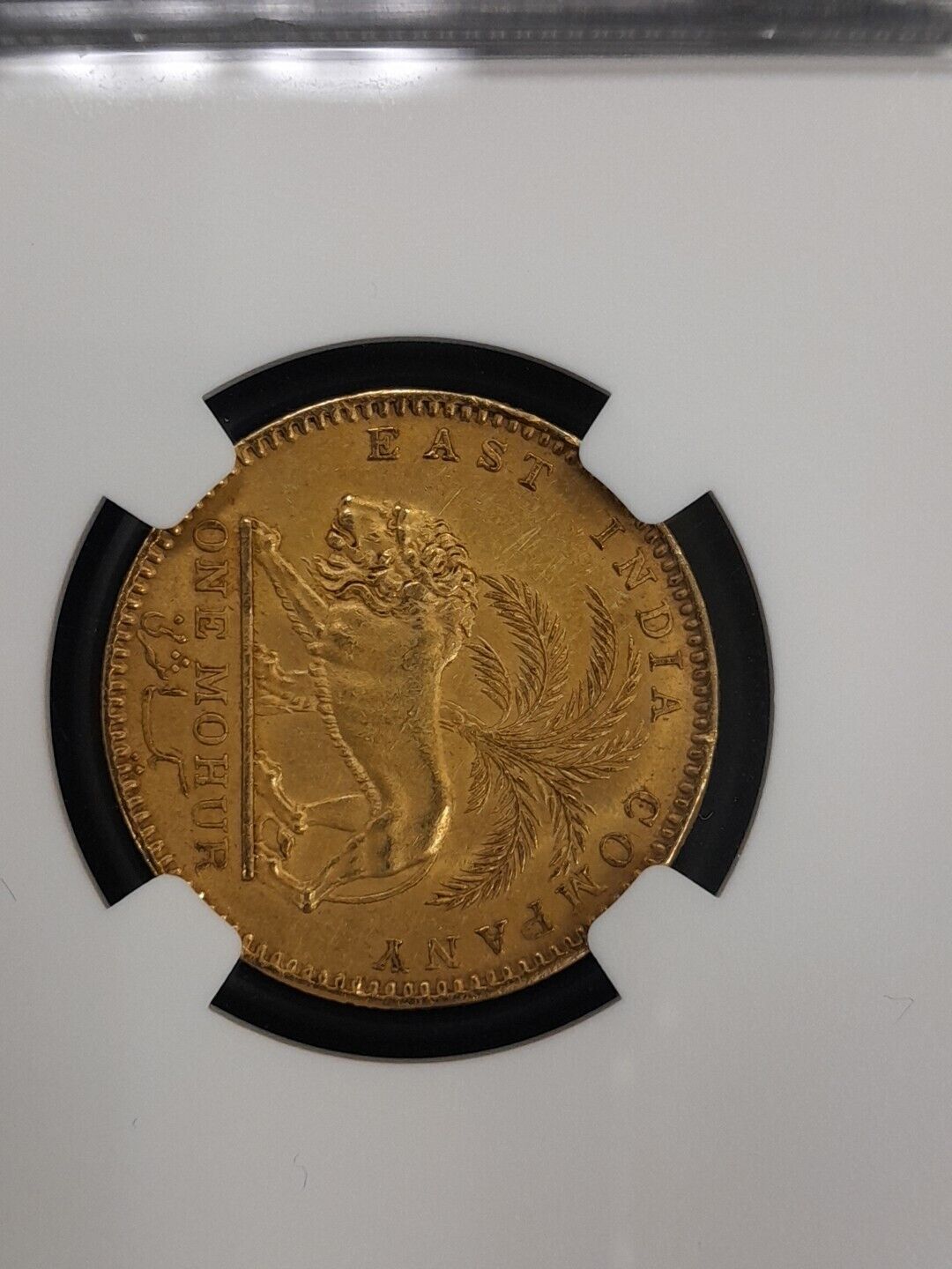 1841 C British India Mohur S & W-3.7 Type A/1 "W.W." Plain 4 NGC UNC Details