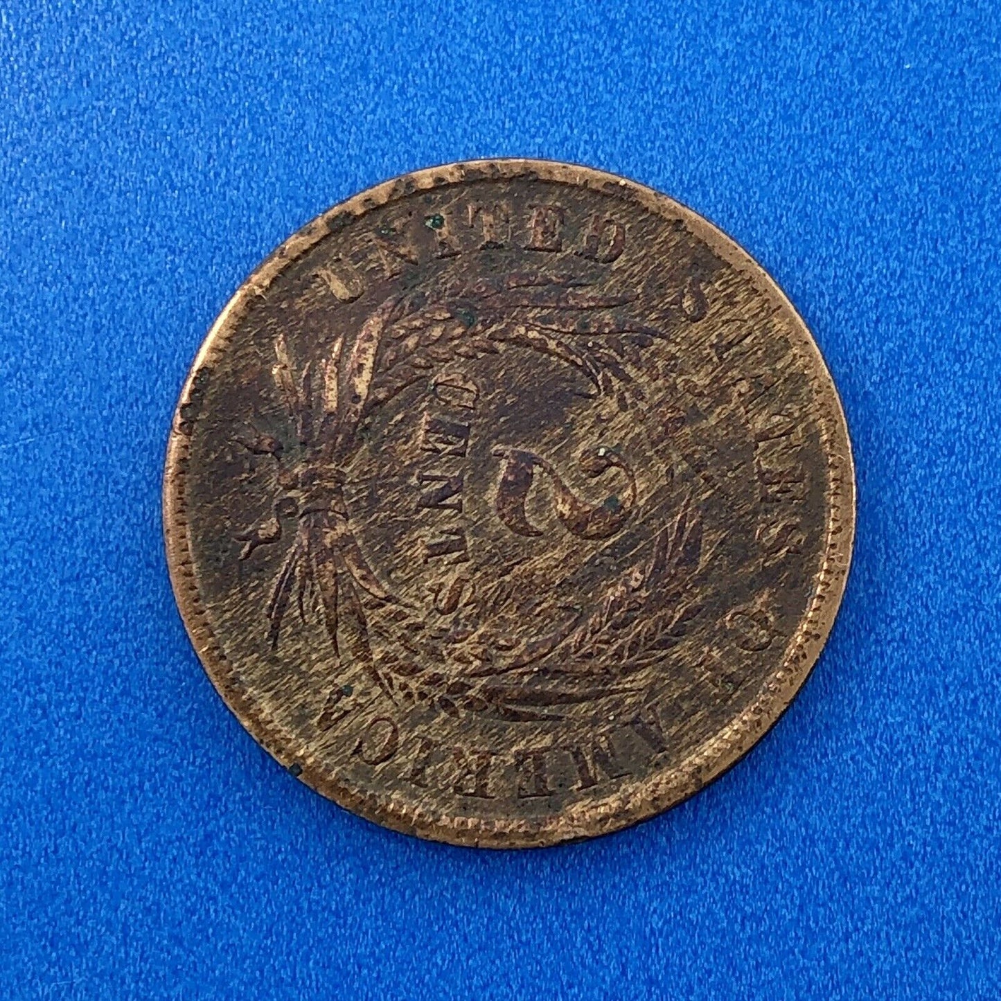 1864 P Bronze Two-Cent Piece Union Shield Large Motto Philadelphia Mint Coin