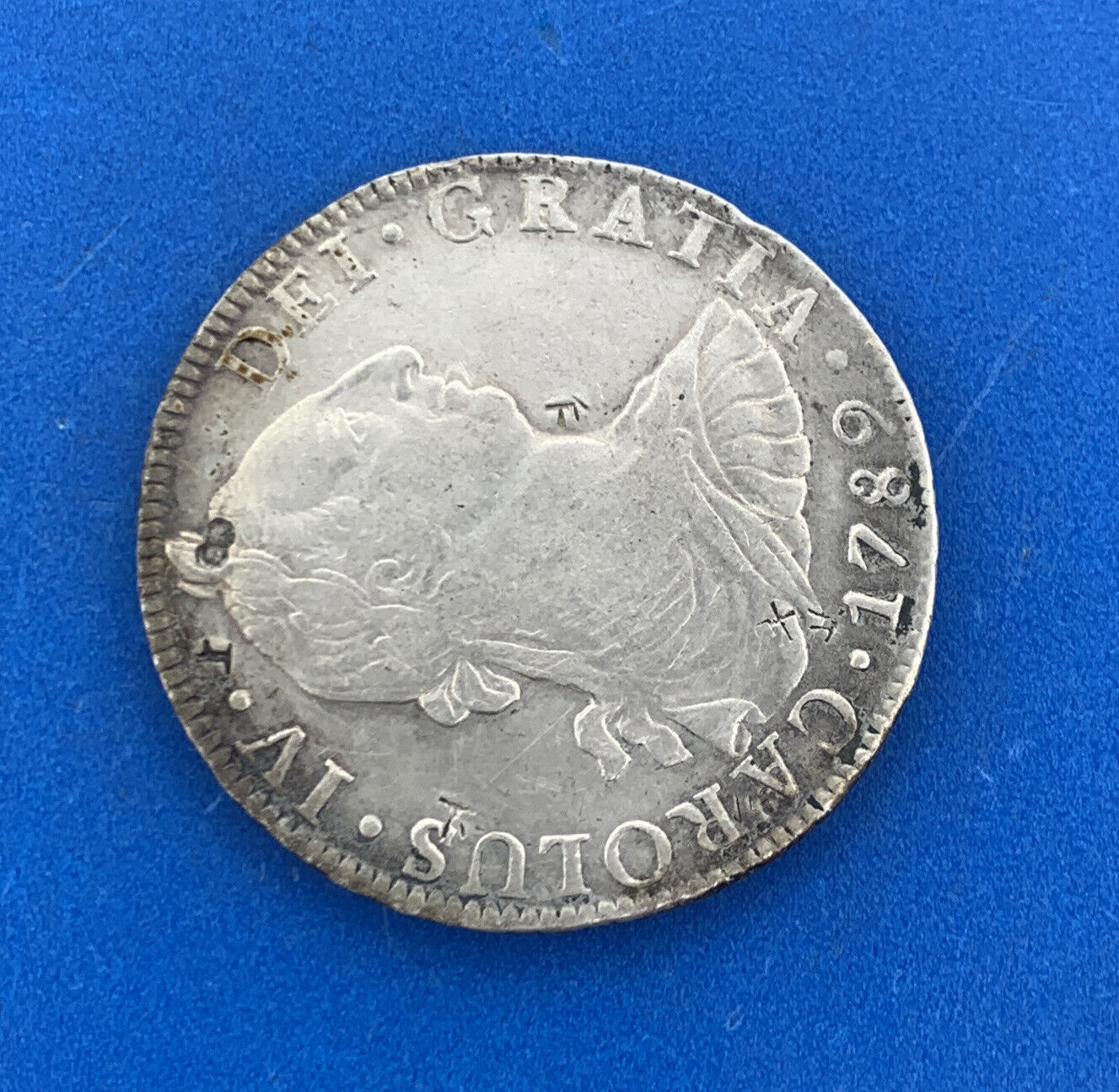 1789 Mo Mexico City 8 Reales F.M. Carolus IV DEI Gratia .903 Chop Marks Coin