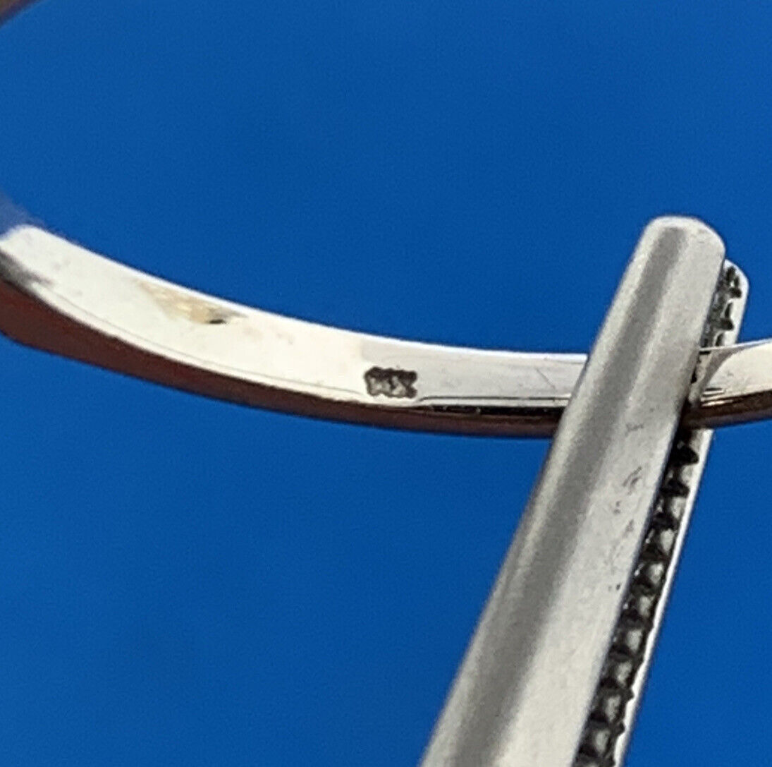 Designer 14K White Gold Diamond Solitaire Halo Accented Sz 6.25 Engagement Ring