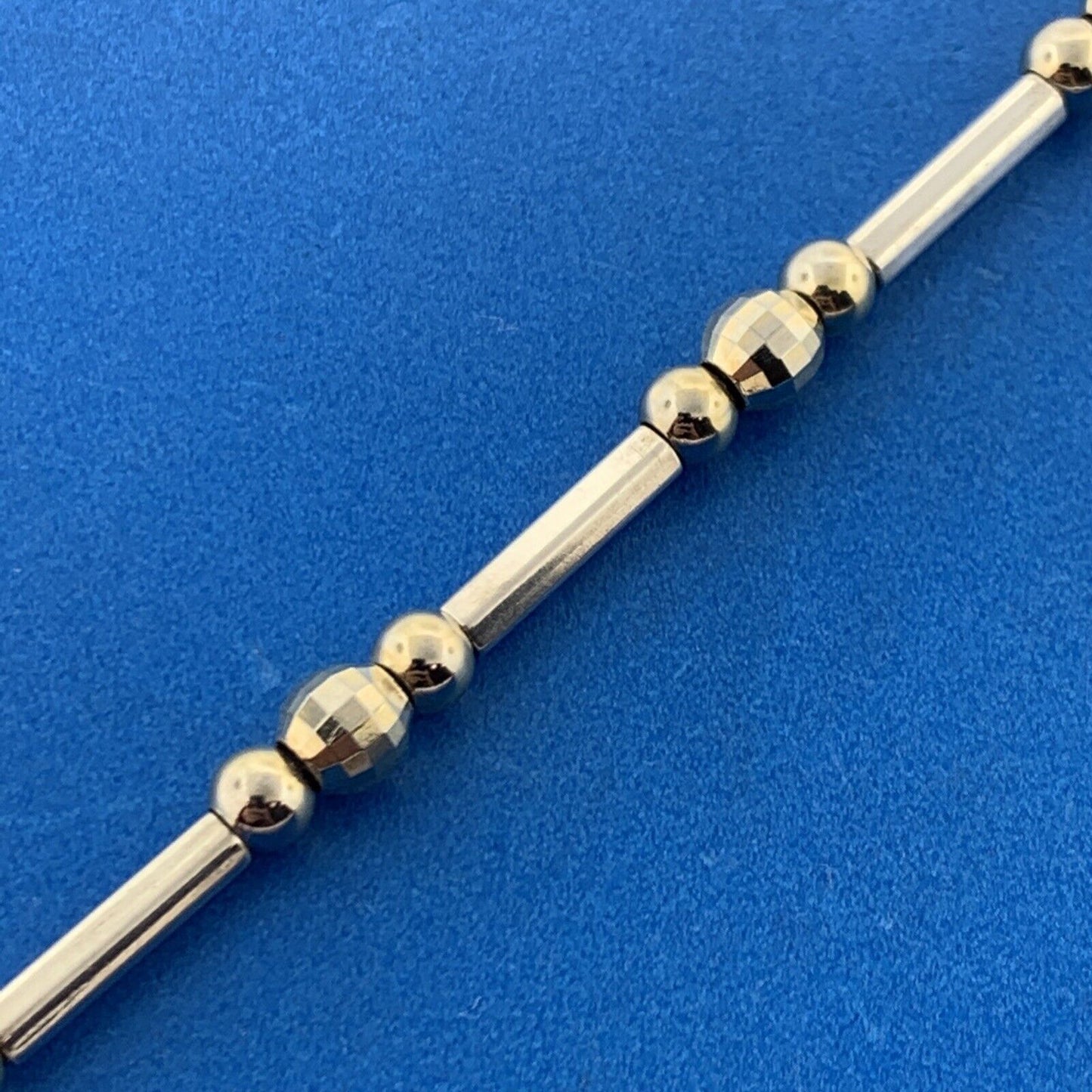 Designer Milor Italy Sterling Silver Vermeil 2 Tone Disco Ball & Bar Bracelet