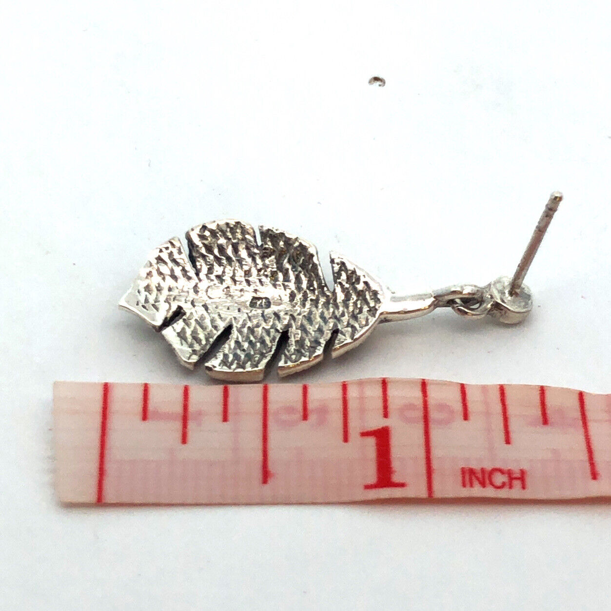 925 Sterling Silver Marcasite Accented Leaf Drop Dangle Stud Earrings