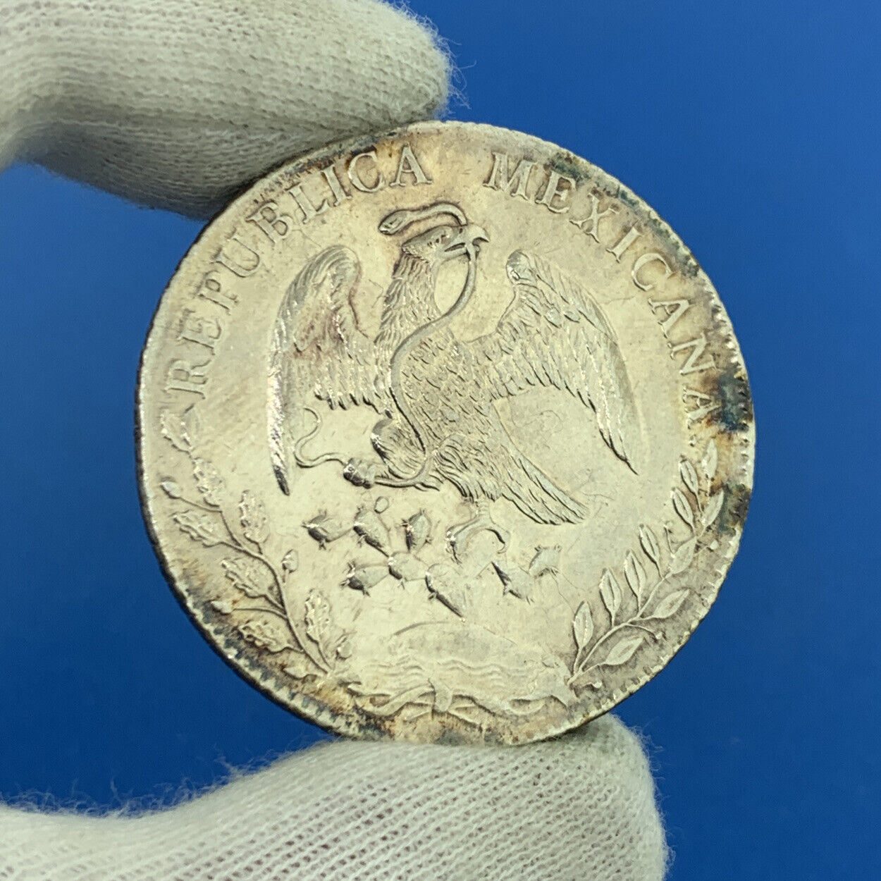 1892 Ga Guadalajara 8 Reales J.S. .903 Silver Mexico Better Date Coin