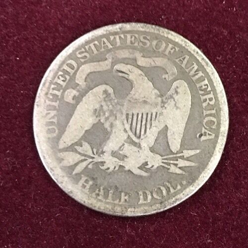 1873 US Coinage Silver 90% Seated Liberty Half Dollar 50C With Arrows