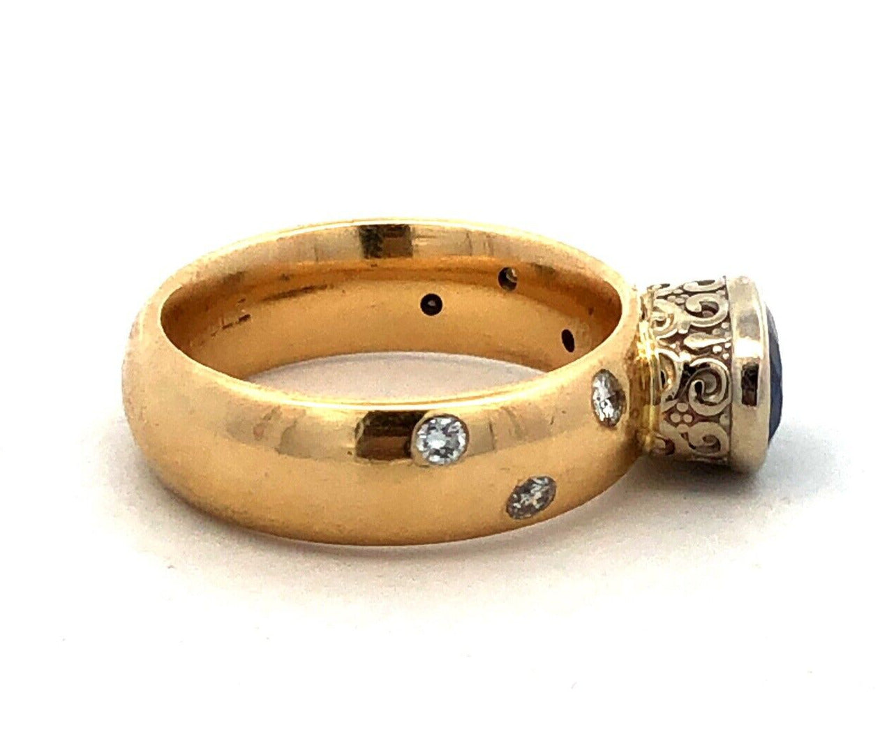 Bailey Banks & Biddle 18K Yellow Gold Corundrum Diamond Anniversary Ring