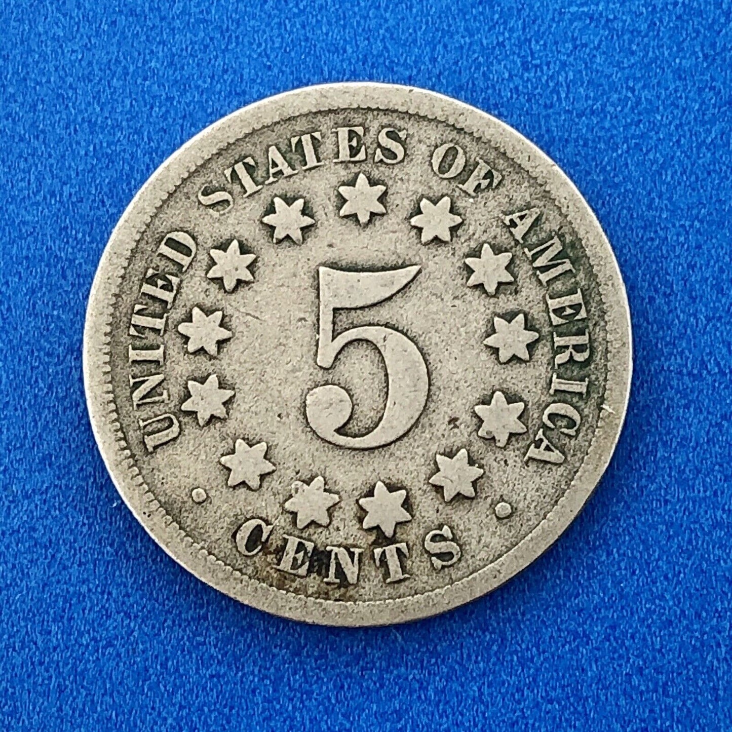1868 P Shield Nickel Variety 2 Scarce Rare Better Key Philadelphia Mint Coin