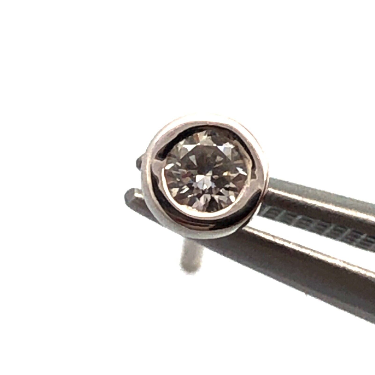 Designer 14K White Gold Diamond Solitaire Stud Earrings