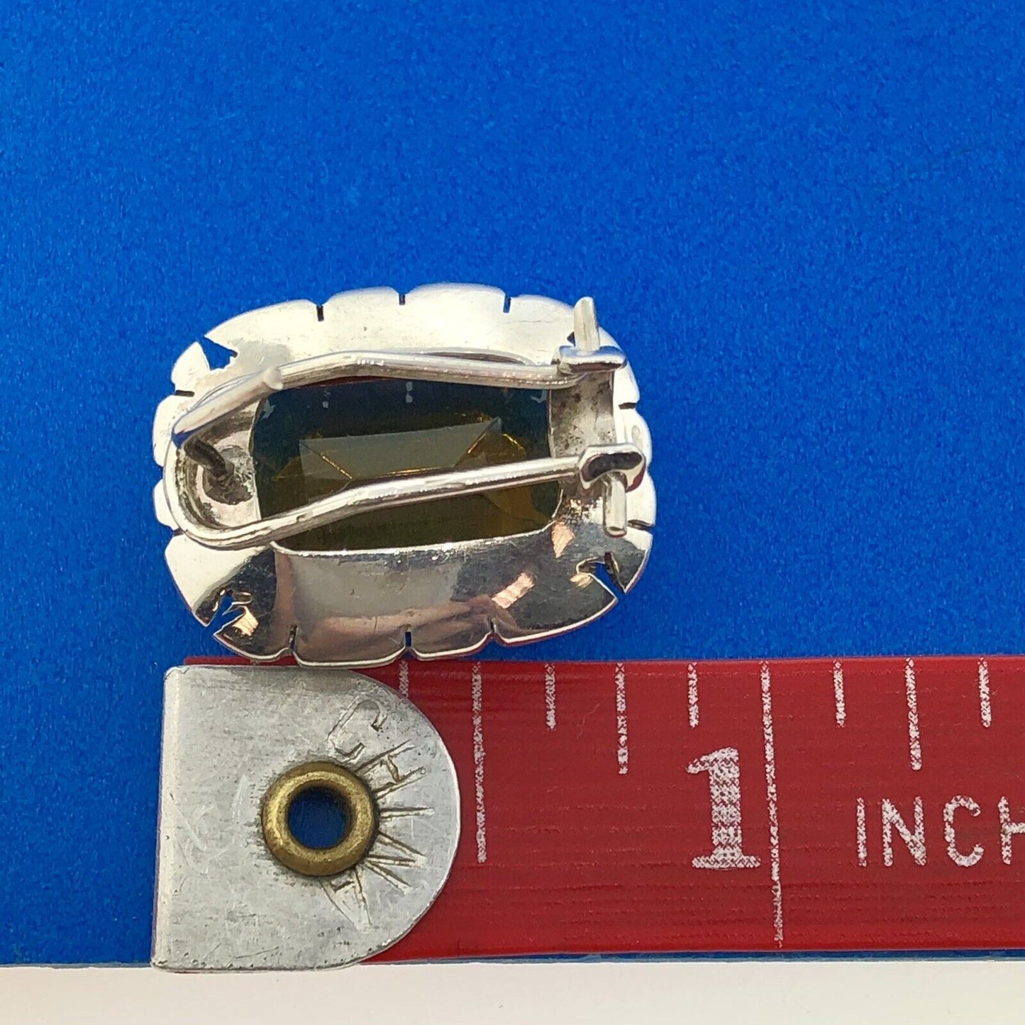 Designer 925 Sterling Silver Rectangle Orange Cubic Zirconia Statement Earrings