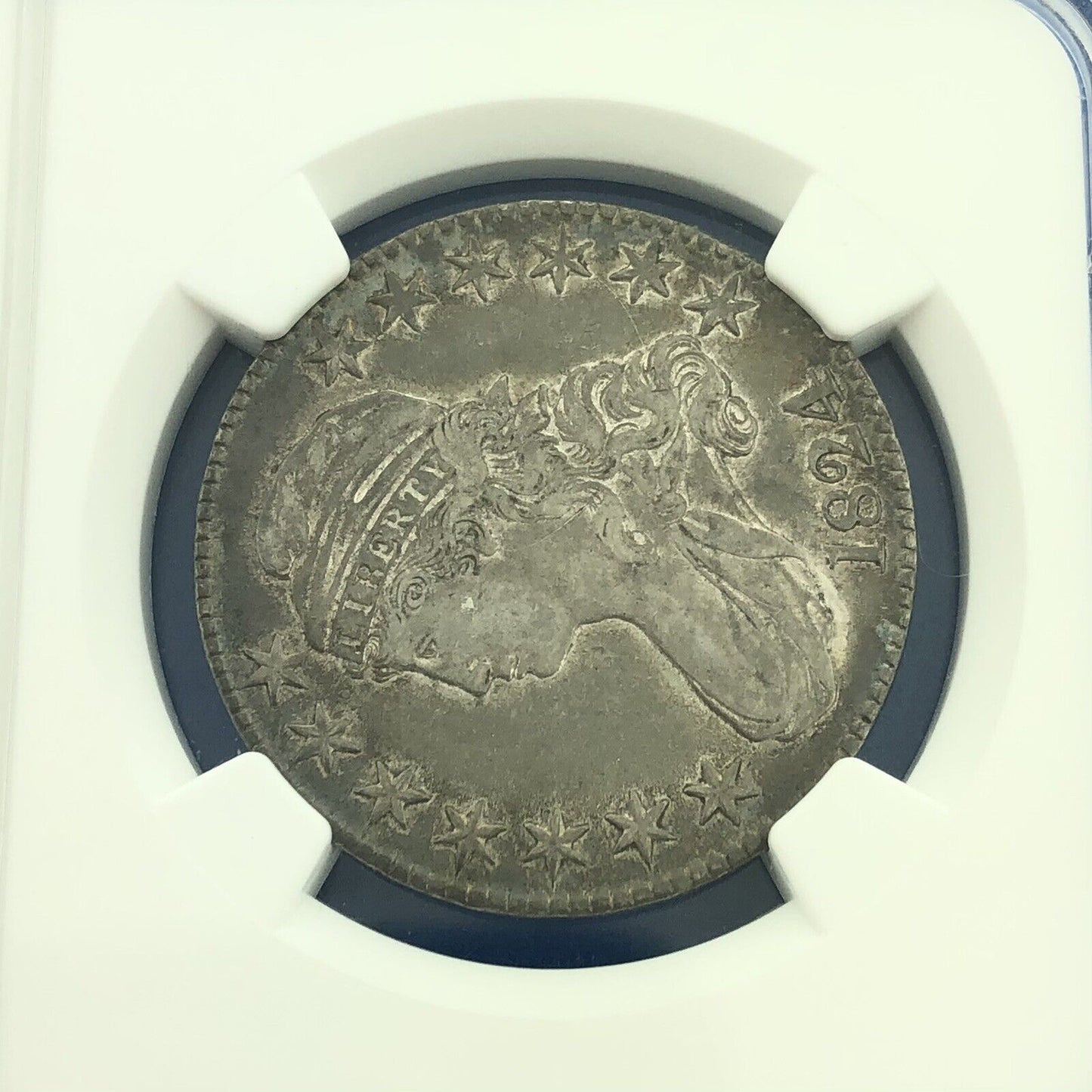 1824 Capped Bust Silver Half Dollar 50c Lettered Edge NGC XF45 Early US Coin