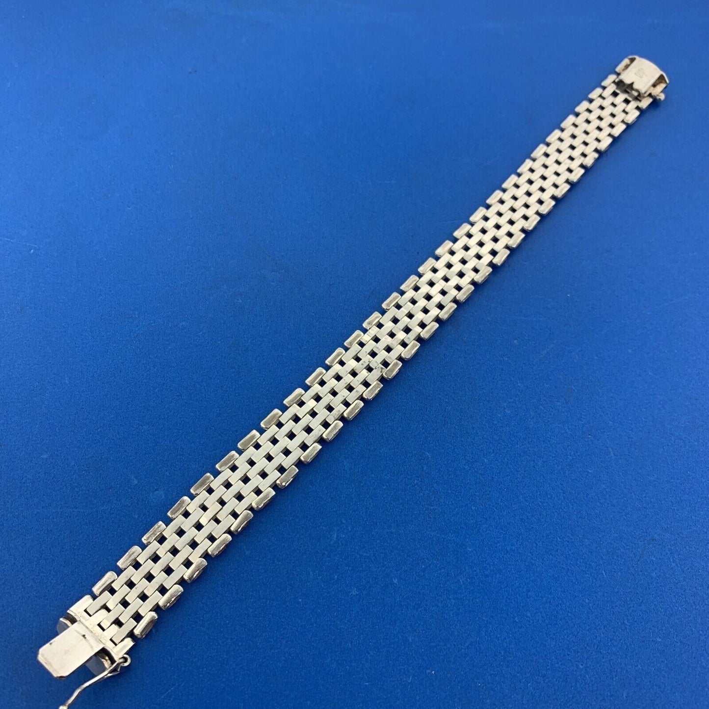 Designer Milor Italy 925 Sterling Silver Basket Mesh Statement Wrap Bracelet