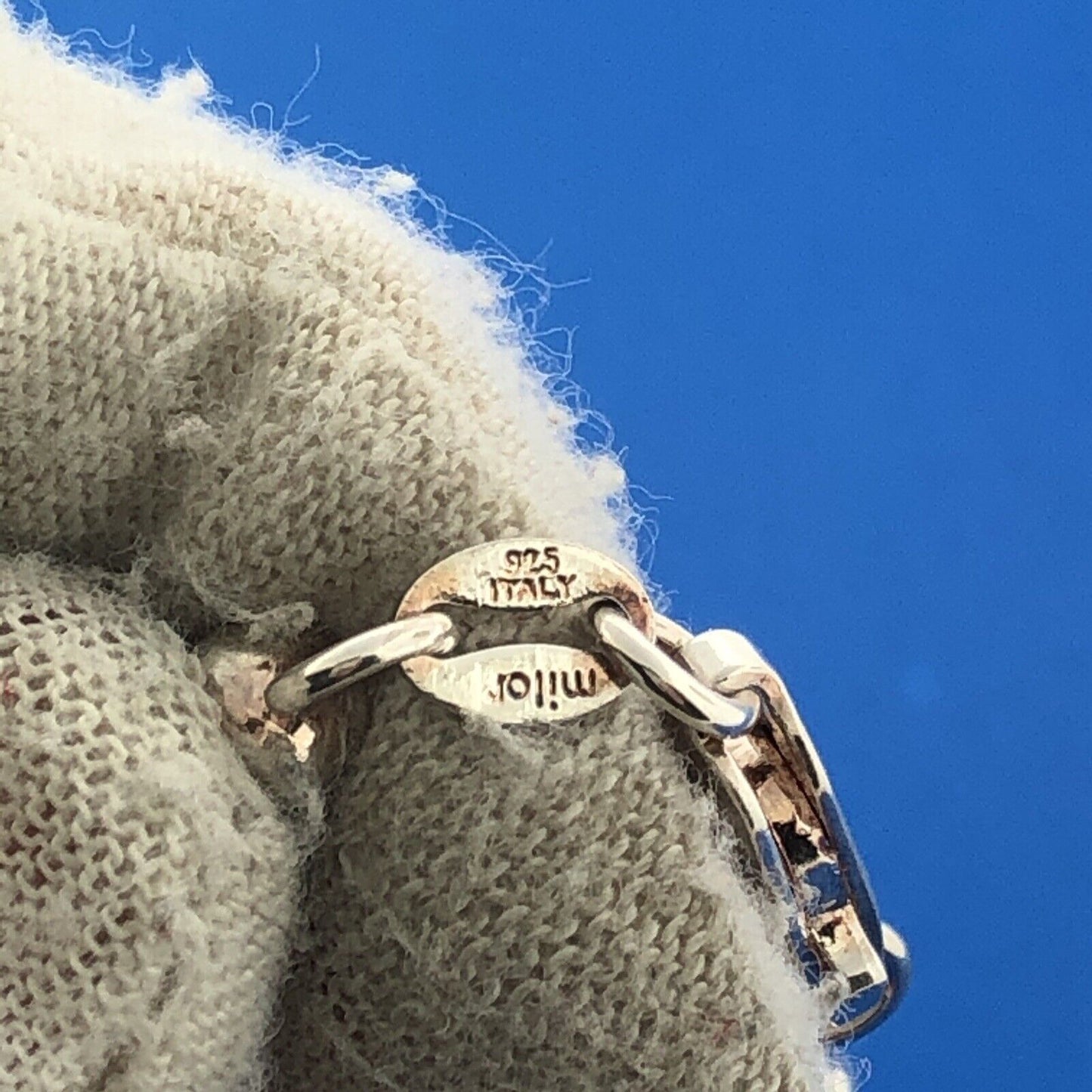 Designer Milor Italy Sterling Silver 925 Popcorn Link Lariat Bolero Necklace