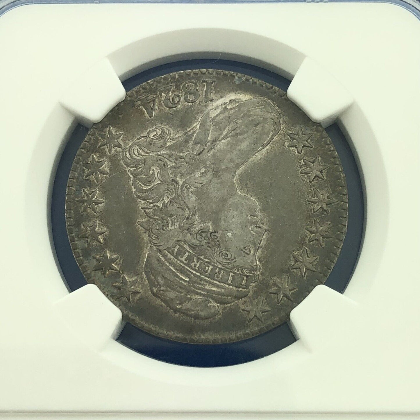 1824 Capped Bust Silver Half Dollar 50c Lettered Edge NGC XF45 Early US Coin