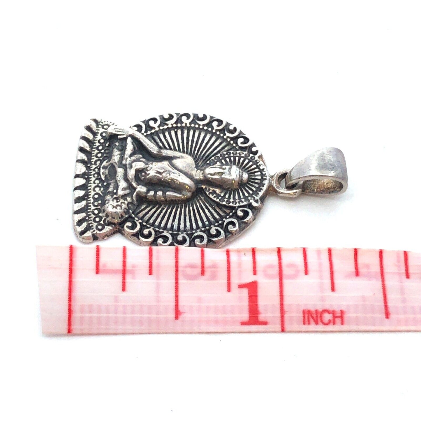 925 Sterling Silver Buddha Pagan Gods Detailed Pendant