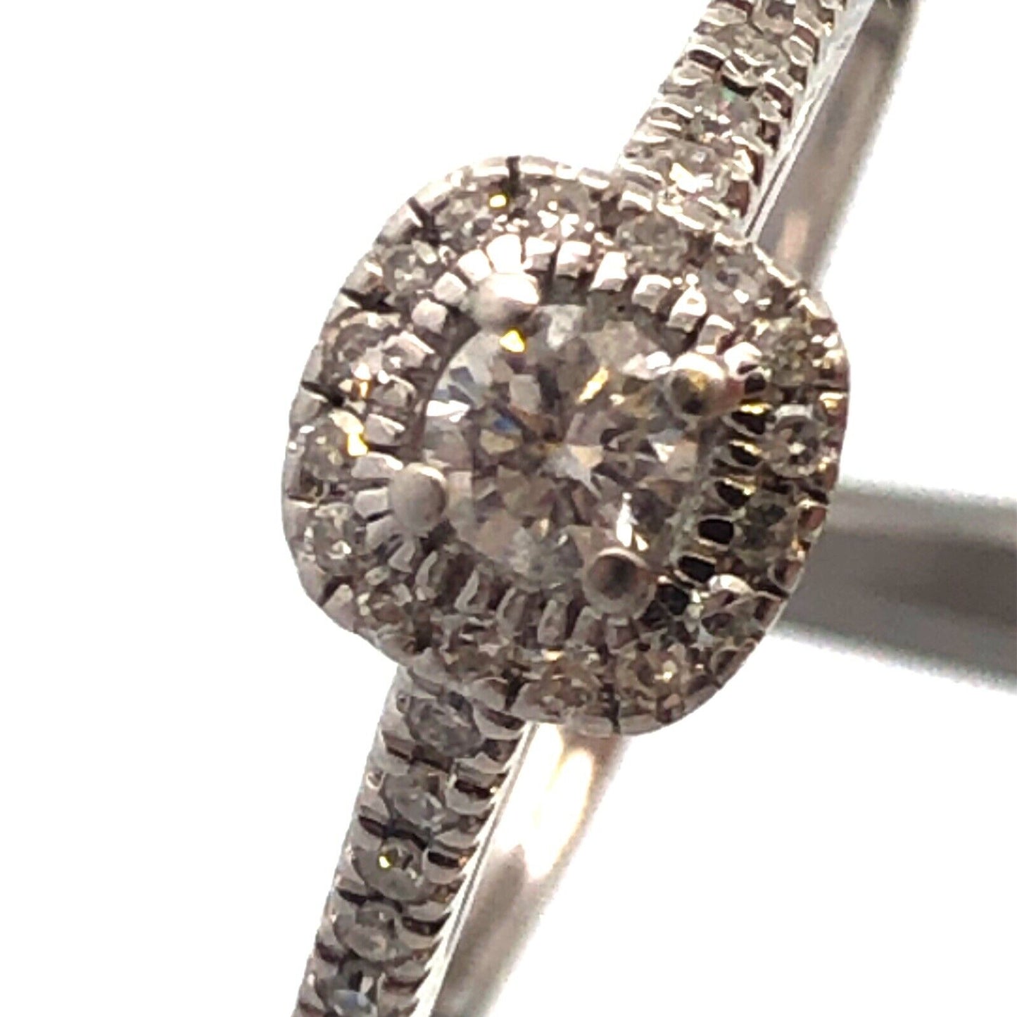 Beautiful 14k White Gold Round Diamond Trio Set Engagement Wedding Ring