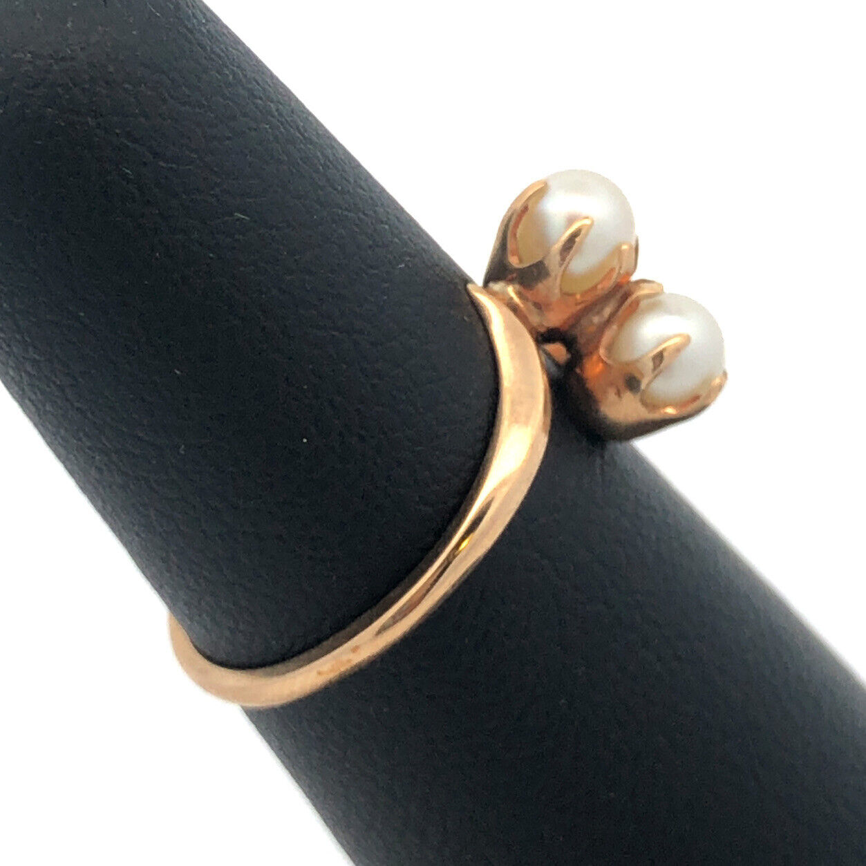 Designer PSCo 10K Yellow Gold Pearl Duo Bypass June Sweetheart Ring