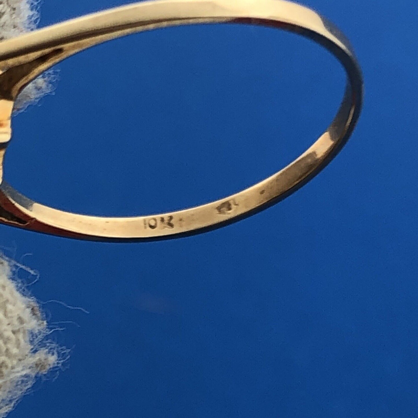 Gorgeous 10k Yellow Gold White Pearl Diamond Accent Dome Ring Size 6.75