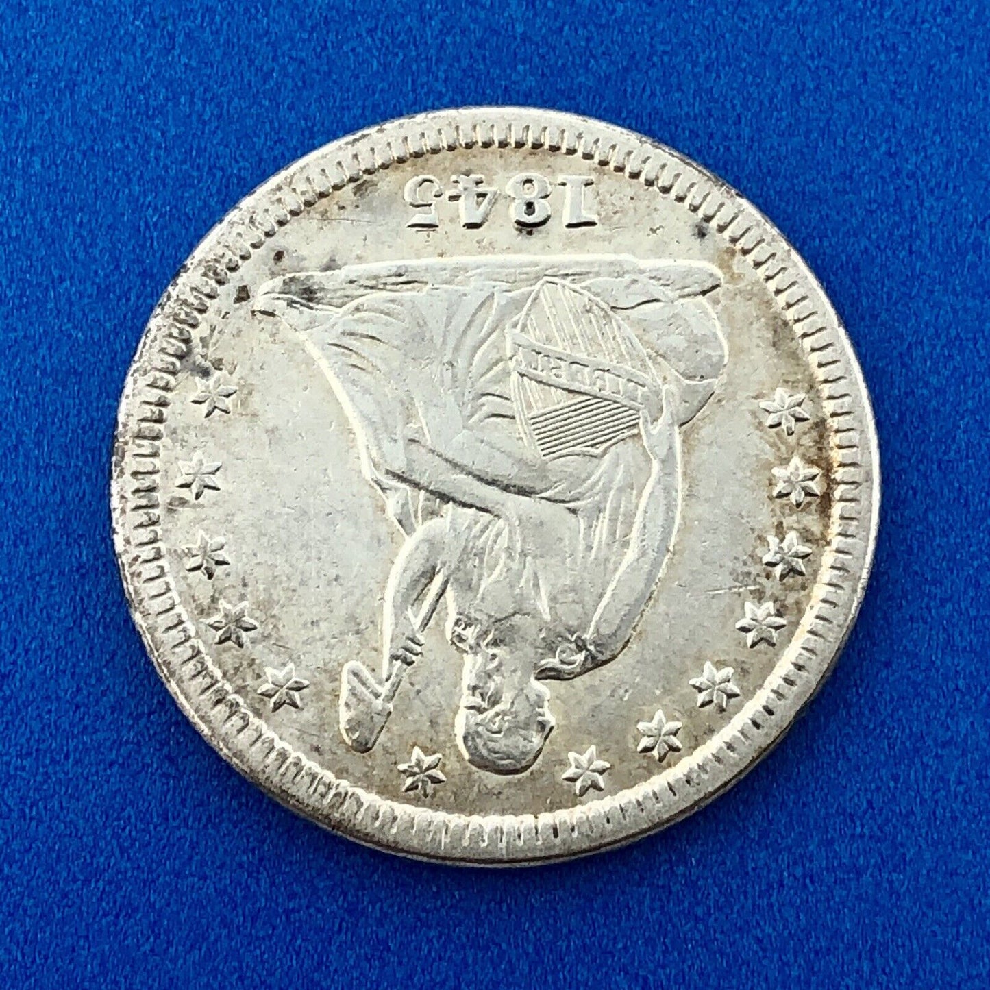 1845 P Seated Liberty Silver Quarter Dollar $.25 25c Philadelphia AU Details